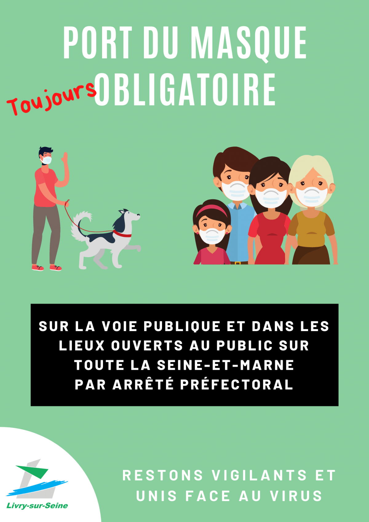 Port du masque obligatoire Livry-sur-Seine